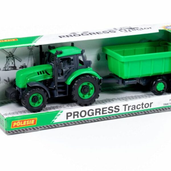 تراكتور اخضر مع عربة